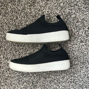 Steve Madden Black Slip-On Sneakers with White Soles